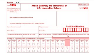 IRS Form 1096 walkthrough Annual Summary amp Transmittal of Information Returns [upl. by Annaear]