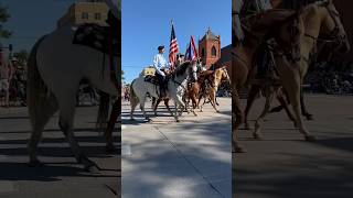 American flag waving on horseback at Cheyenne Frontier Days Parade wyoming Wyoming USA [upl. by Liatris]