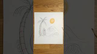 surfwavessurfingolassunsurfboardpalmtattooparadiseshortsshortyoutubeshortsartdrawing [upl. by Jordain]