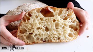 4 Ingredient NOKnead Ciabatta Bread Recipe  The EASIEST Way to make Ciabatta [upl. by Puglia]