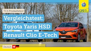 HybridKleinwagen im Vergleich  Toyota Yaris HSD vs Renault Clio ETech 2021 [upl. by Bond]