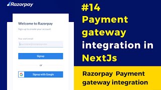 14 Payment gateway integration in NextJs  Razorpay payment gateway integration 🔥🔥🔥  nextjs14 [upl. by Meggie]