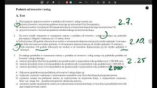 VAT TEST  pytania od 1 do 26 z 70 stan prawny na 02022024 ekonomiapodatkiteoriagier [upl. by Eiuol]