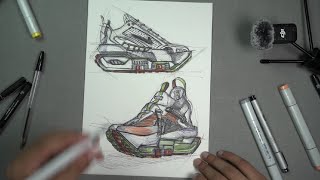 Sneaker design basic  Shoes drawing  Sneaker sketching [upl. by Airtened665]