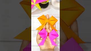 One minute paper bow 🎀 shorts diy papercraft [upl. by Nena]