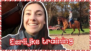 Volg mijn gehele DRESSUURLES met mijn bijrijdpaard  Vlogmas 5 [upl. by Llerdna532]