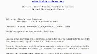 Discrete Numeric Probability Distributions Overview [upl. by Leinad944]