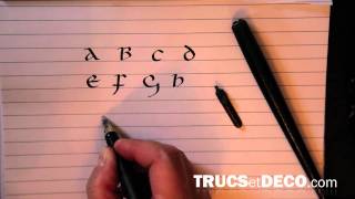 Calligraphie romaine  écriture Onciale  Tutoriel par trucsetdecocom [upl. by Rengaw]