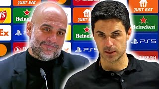 🔴 LIVE  Pep Guardiola and Mikel Arteta postmatch  Real Madrid 33 Man City  Arsenal 22 Bayern [upl. by Aurilia]