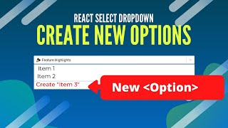 Programmatically Add New Options To Dropdown Using REACT SELECT CREATABLE [upl. by Maggi]