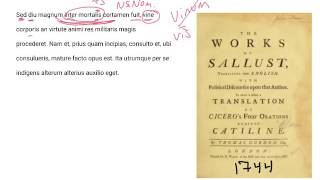 LatinPerDiem Latin Lessons Sallust Bellum Catilinae 3 [upl. by Rumery]