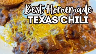 BEST HOMEMADE TEXAS CHILI RECIPE with Cornbread and Rice [upl. by Sidra]