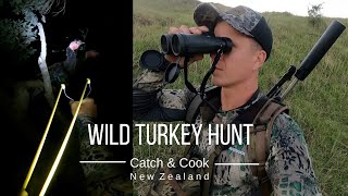 WILD TURKEY HUNT WITH SLINGSHOT  SOLO camping Catch Clean Cook [upl. by Barnabe743]