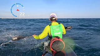 Nordic Kayaks NITRO 640 Surfski Downwind Anzio  Foce Verde Italy [upl. by Onaicilef131]