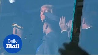 Donald Trump waves to crowd at ArmyNavy football game  Daily Mail [upl. by Yevi670]