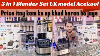 Acekool 3 in 1 blender set UK model power full motor and blender stanless steel 2000 watts [upl. by Ario296]