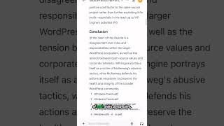 Wordpress vs WP Engine Fight What AI Thinks [upl. by Eeralav208]