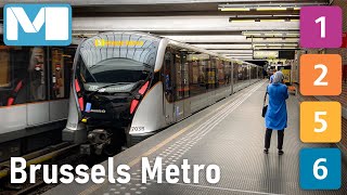 🇧🇪 Brussels Metro All the Lines Compilation [upl. by Osher]