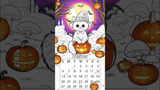 Cat Calendar Halloween colorbynumber colorbynumberapp halloween halloween2024 [upl. by Esereht869]