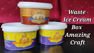 Waste Ice Cream Box Craft  Waste Material Craft  Gift Packing Idea 💡 [upl. by Mansur]