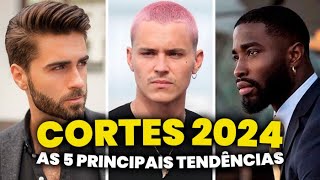 CORTES DE CABELO MASCULINO pra 2024 As 5 principais Tendências para esse ano  Glow Up [upl. by Adnerad]