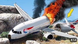 Qantas Airbus a380 Collide amp Crash Emergency land at UAE Today gta5 fyp shorts [upl. by Lebatsirhc762]