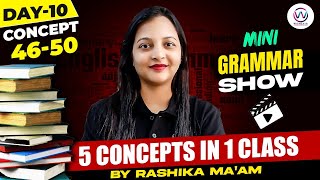 MINI ENGLISH GRAMMAR SHOW FOR SSC EXAMS 2024 10  5 CONCEPTS IN 1 CLASS  ENGLISH BY RASHIKA MAAM [upl. by Aanas213]