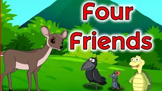 Four Friends  English Cartoon  English Moral Stories for Kids  English Conversation Conversation [upl. by Milty522]