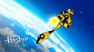 Transformers Animated  A Falling Bumblebee  Transformers Official [upl. by Suivatna]