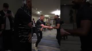 Jon Jones meets Bo Nickal during UFC309 Media Day UFCIndia UFC [upl. by Caasi]