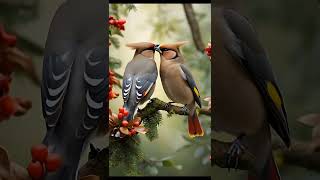 quotCharming Bohemian Waxwings in the Forest  birdsinmotion05 BirdsInNature [upl. by Erle]