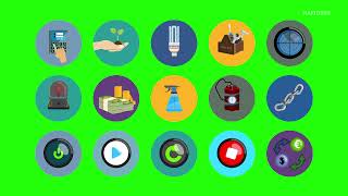 309 Animated Icons Green Screen [upl. by Gardell105]