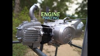 Hero Honda Passion Plus Engine Painting [upl. by Aihtekal]