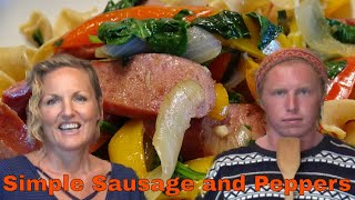 Easy Kielbasa Sausage and Peppers over Pasta  kielbasa peppers recipe [upl. by Ikram]