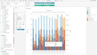 How to create a Dual Axis amp Stacked Grouped Bar Charts in Tableau [upl. by Nesila]