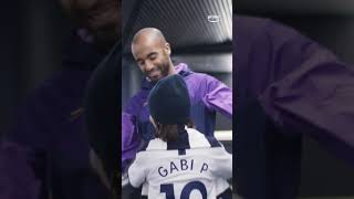 When Lucas Moura surprised Gabi his biggest fan from Brazil ❤️ [upl. by Anihtyc]