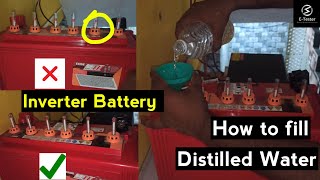 How to Fill Distilled Water in Exide UPS Battery  ETester [upl. by Franzen]