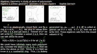 1 Intro to Algebraic Geometry [upl. by Alfons]