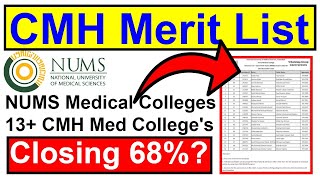 CMH Merit List 20242025AMC Merit ListArmy Medical College MBBS BDS AdmissionCMHNUMS Merit [upl. by Ettenotna]