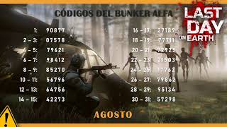 Códigos del Bunker alfa  Agosto 2020  Last Day on Earth Survival  RancArga [upl. by Nyleaj991]