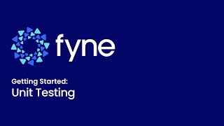 Fyne Getting Started Unit Testing [upl. by Ayotnom]