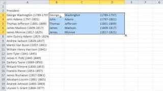 Pull First Middle and Last Names From One Cell Into Separate Cells In Excel 2010 [upl. by Labana]