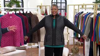 Denim Co Quilted WovenFront Sweater Jacket on QVC [upl. by Nage]