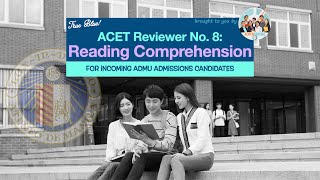 ACET Reviewer No 8 Reading Comprehension  reviewcentral acet admu freereviewer onebigfight [upl. by Eiramnaej]