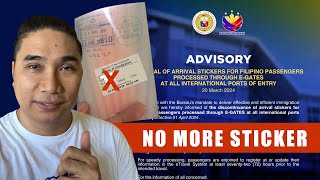 NO MORE Arrival Stickers  Philippine travel advisory updates April 2024 [upl. by Gerdy439]