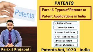 Patents Part  6 Types of Patents Patent applications in India [upl. by Schwab]