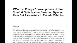 Effectual Energy Consumption and User Comfort Optimization Based on Dynamic User Set Parameters in E [upl. by Hakeber]