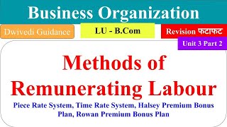 Methods of Remunerating Labour Business Organization unit 3 business organization bcom I year [upl. by Ahsiekan764]