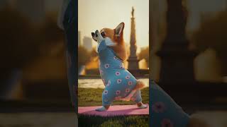 A dogs life is more interesting than yours aiart aivideogenerator ai dog sports yoga corgi [upl. by Koa]