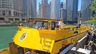 Chicago River Sailboat Bridge Lift Water Taxi amp Celebrating 40 Years of House DJ Music  Daley Plaza [upl. by Enitsud]